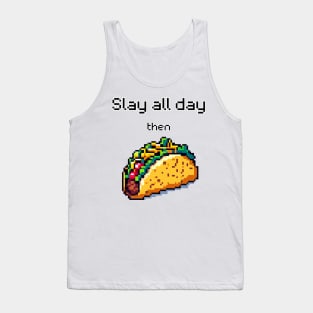 Taco Triumph - Pixel Art Foodie Delight Tank Top